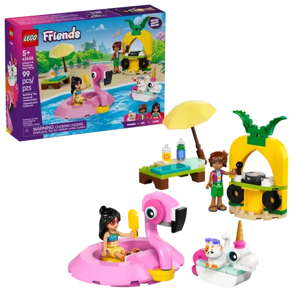 Lego Friends Zwembadfeestje met flamingo en eenhoorn 42658