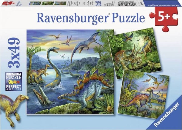 Ravensburger Dinosauriërs  3x49 stukjes  093175