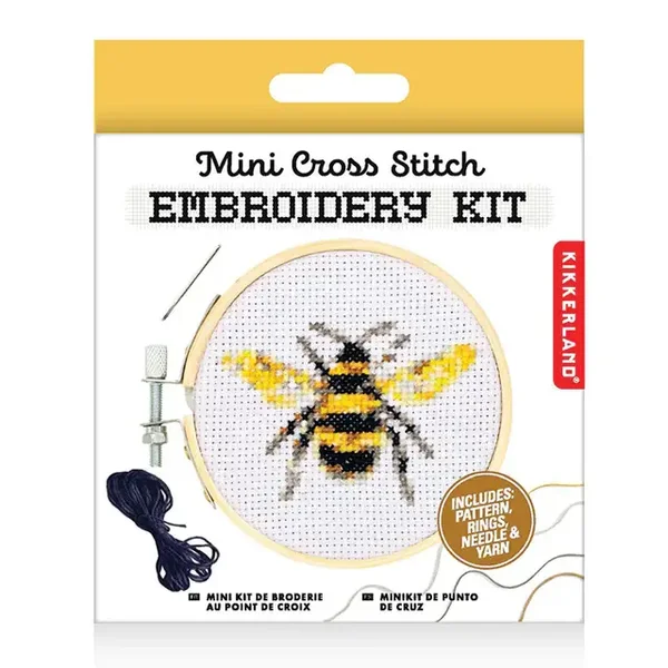 Mini Cross Stitch Embroidery Kit- Bee