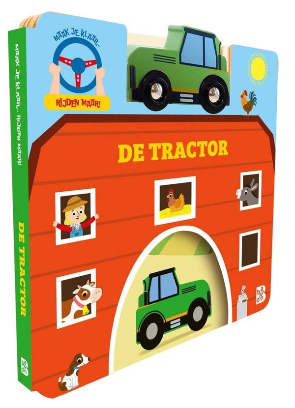 Maak je klaar, rijden maar: De tractor (kartonboek met houten tractor)