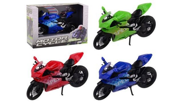 Race motorfiets in doos