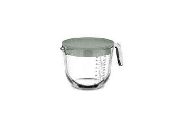 Maatbeker met deksel Chef It glas 1000 ml - Nordic sage