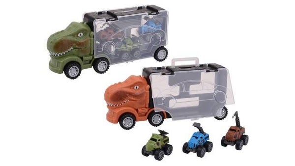 Dino opberg truck met drie dino auto's