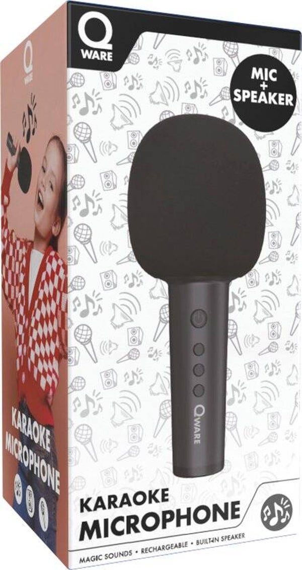 Qware  karaoke microfoon zwart