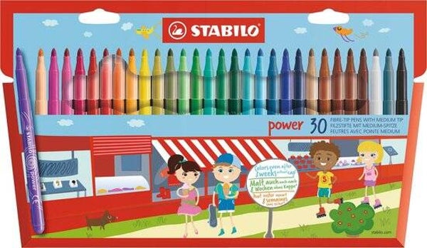 Stabilo Power Etui Viltstift 30 Kleuren