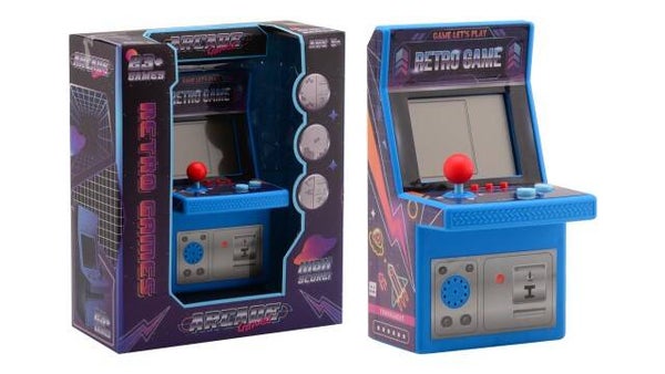 Retro arcade spelcomputer in doos