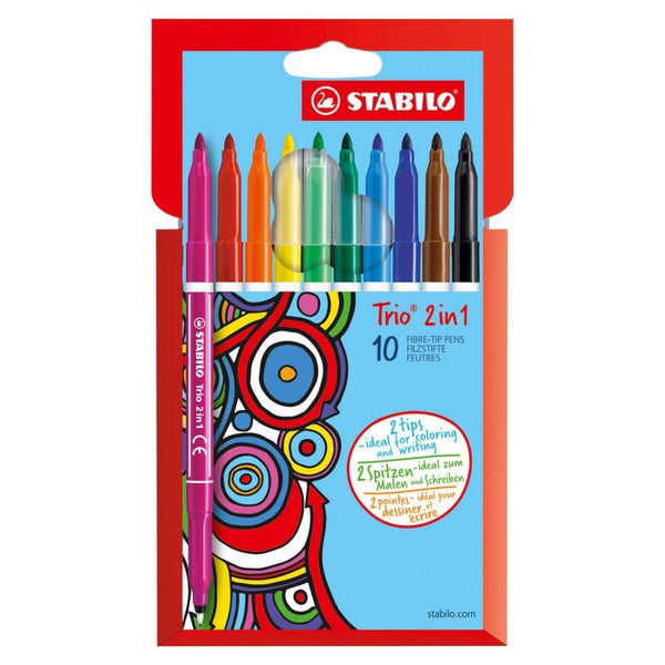 Stabilo Trio 2 in 1 Etui 10 Kleuren