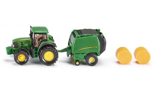 Siku John Deere tractor met balenpers 1665
