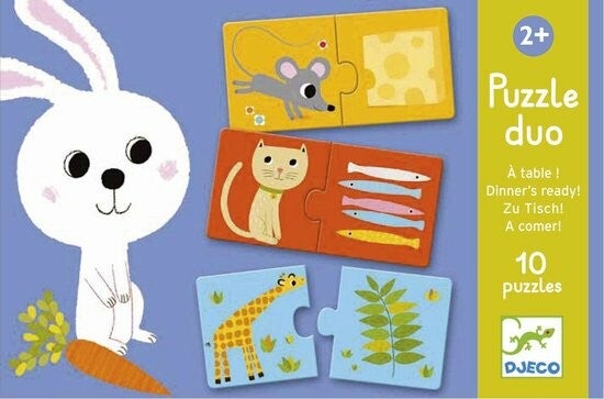 Djeco Puzzel duo  Aan tafel!  10 x 2 stukjes  DJ08166