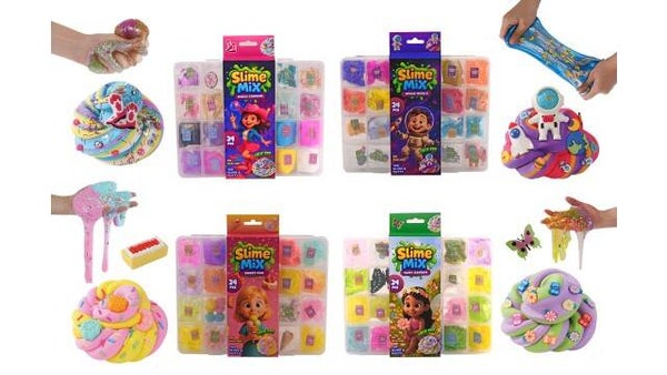 Putty, slime & accessoires mix-in jumbo pack, 24 pcs
