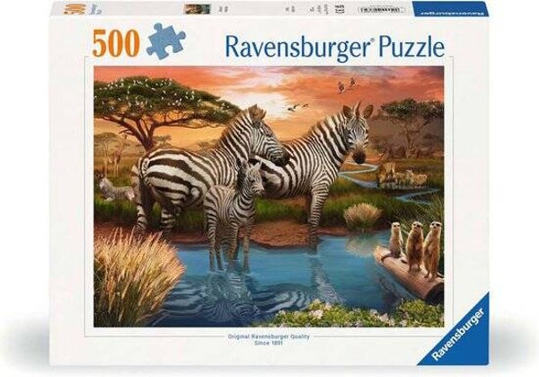 Ravensburger Zebra´s bij de drinkplaats 500 Stukjes