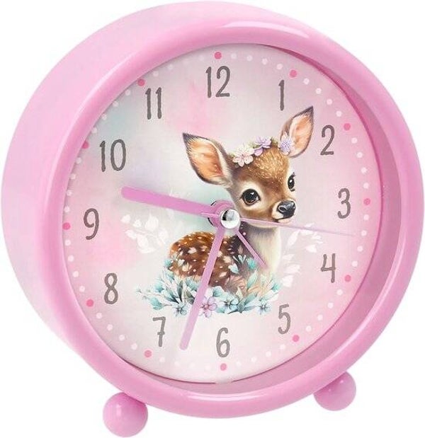 kinderwekker quartz roze hertje