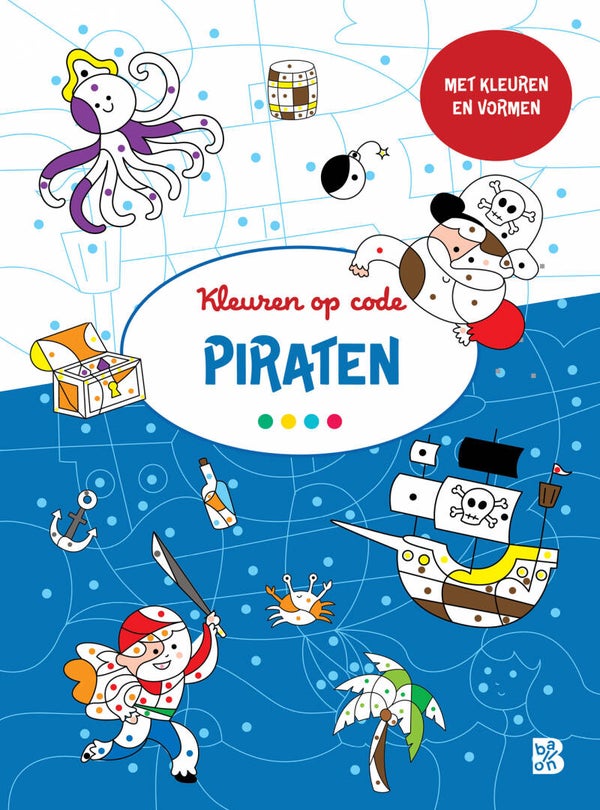 Kleuren op code: Piraten 3+