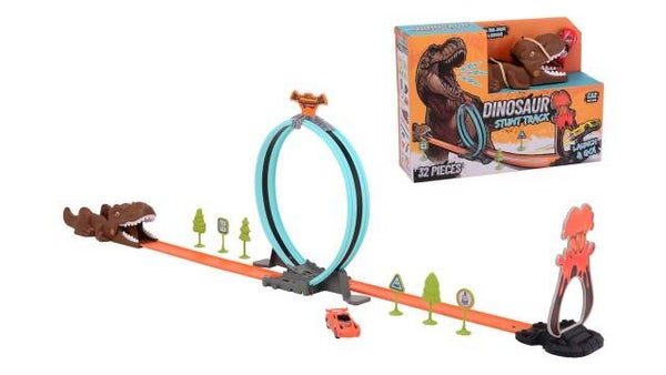 Lanceer auto op dino race baan
