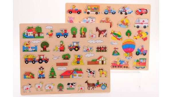 Houten knopjespuzzel  45x35