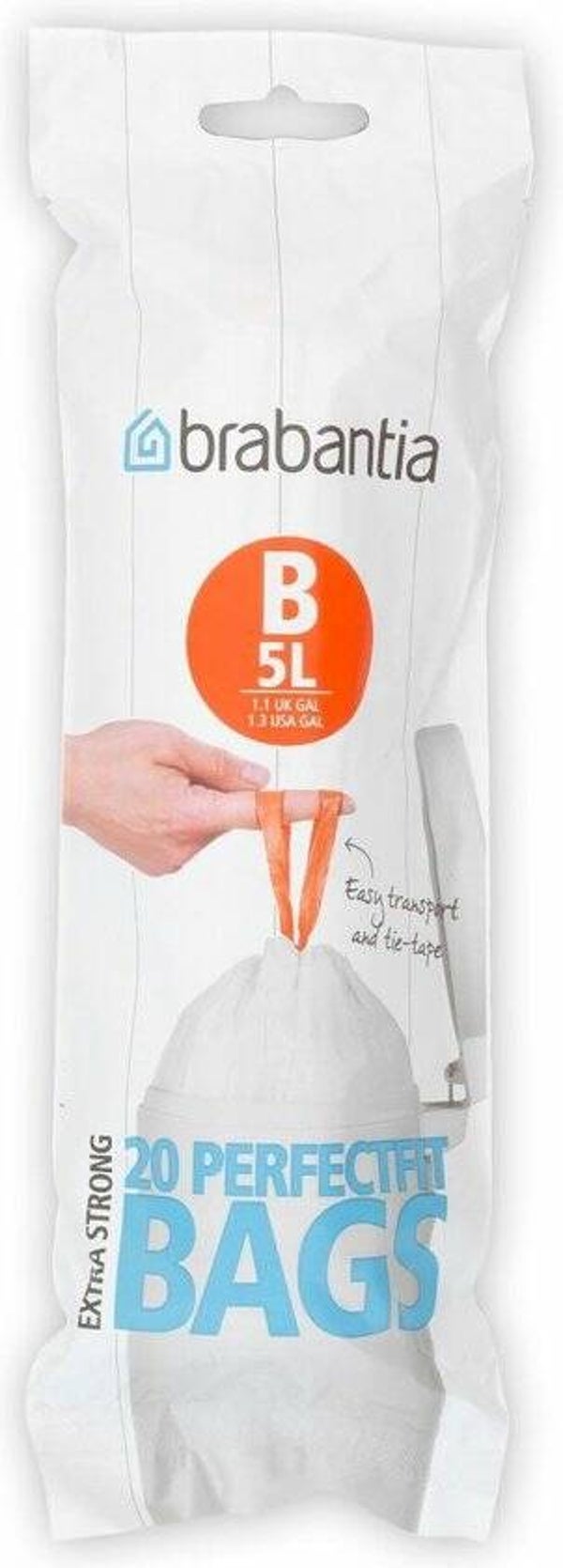 Brabantia PerfectFit Afvalzak met trekbandsluiting 5 liter- B
