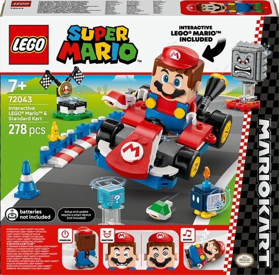 Lego Super Mario Mario Kart™ – Interactieve LEGO® Mario™ en standaardkart 72043