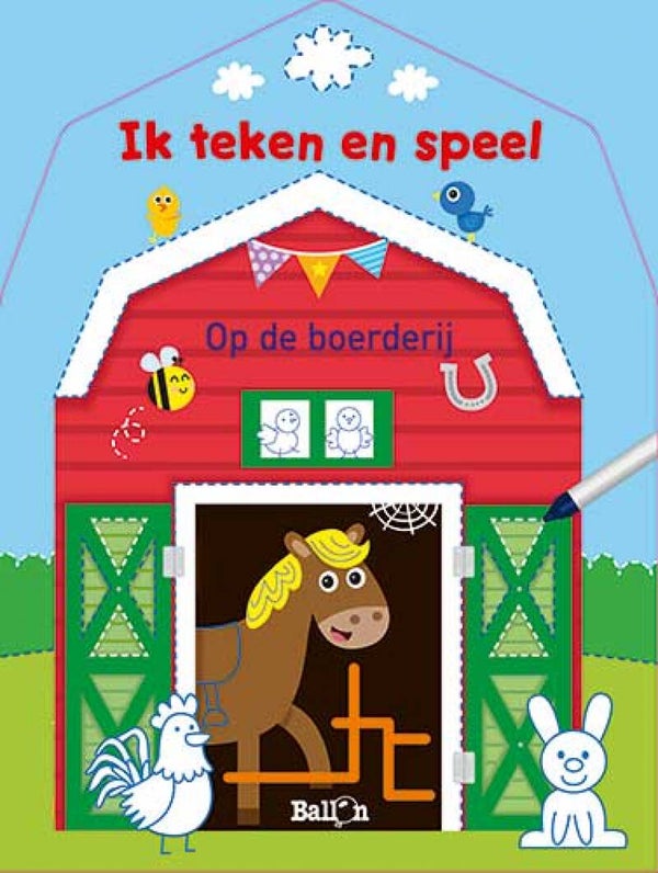 Ik teken en speel (wipe & clean) - Op de boerderij