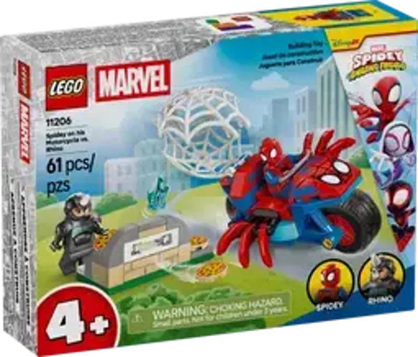 Lego Marvel Spidey op zijn motor vs. Rhino 11206