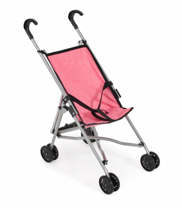 Poppenbuggy (donkerroze/zwart)