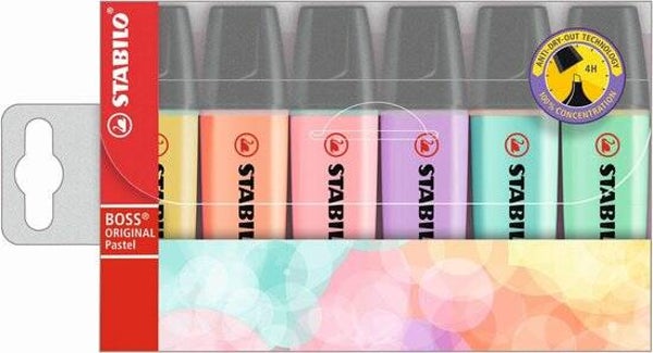 Stabilo Boss Original Pastel Markeerstiften  Etui 6 kleuren