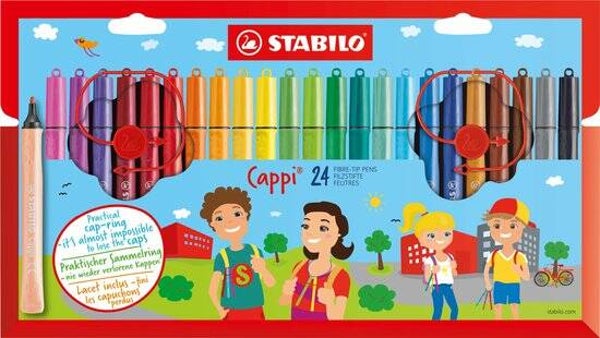 Stabilo Cappi Viltstiften  Etui 24 kleuren