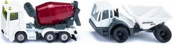Siku Betonwagen En Kieper  Wit/rood 2-delig 1692