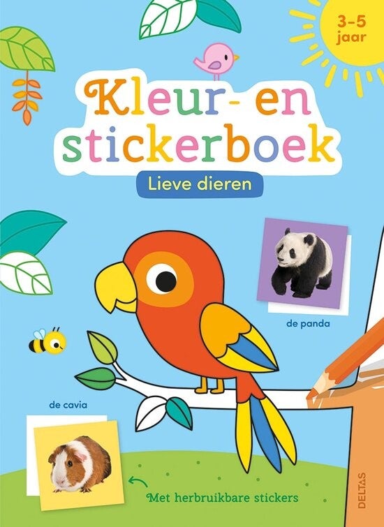Lieve dieren kleur- en stickerboek 3-5 jaar