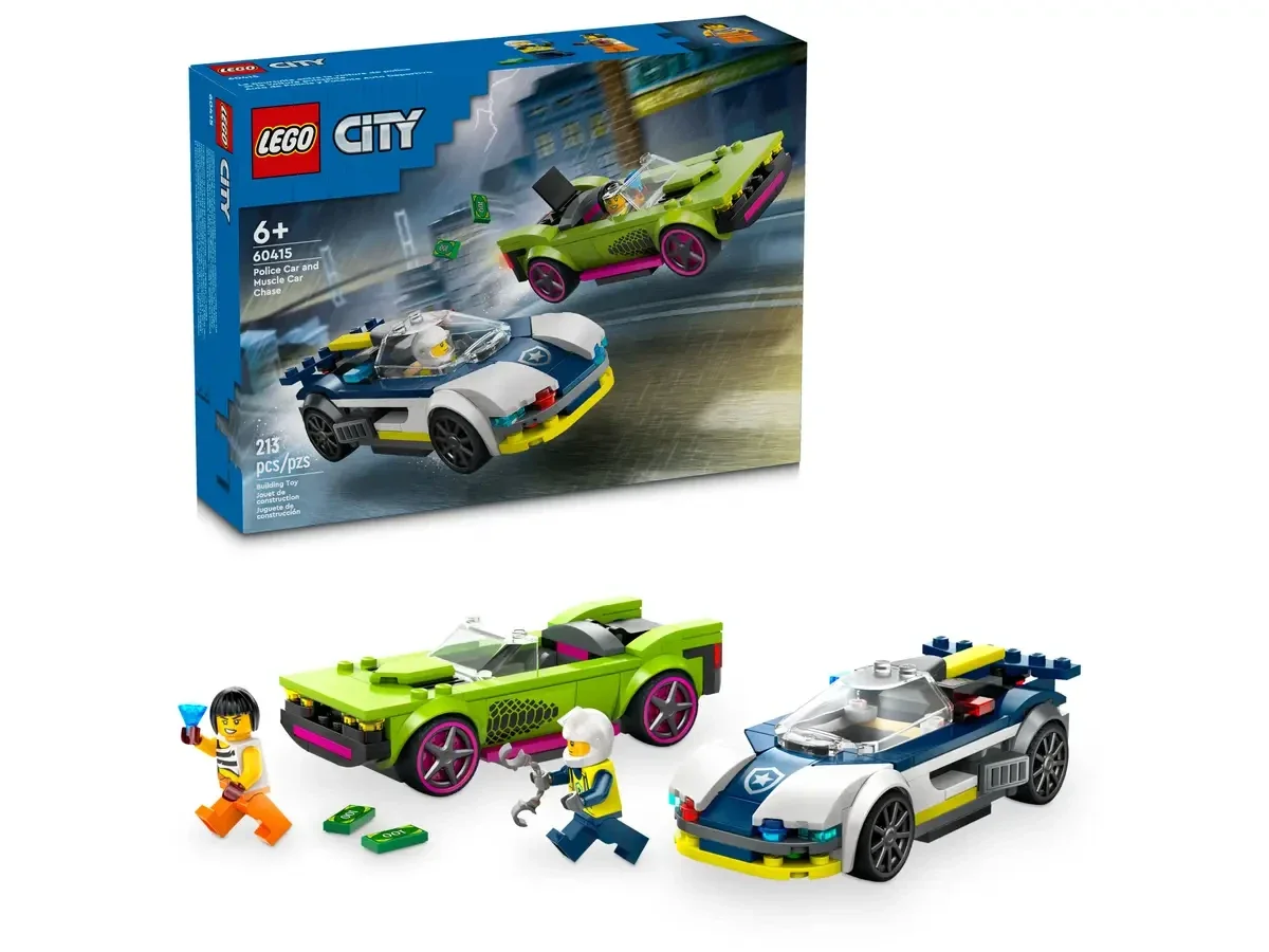 Lego City Politiewagen en snelle autoachtervolging 60415