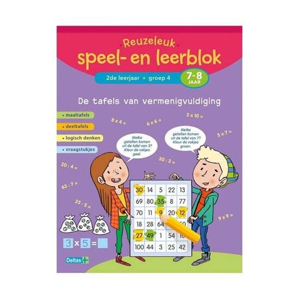 Reuzeleuk speel- en leerblok De tafels van vermenigvuldiging 7-8 Jaar