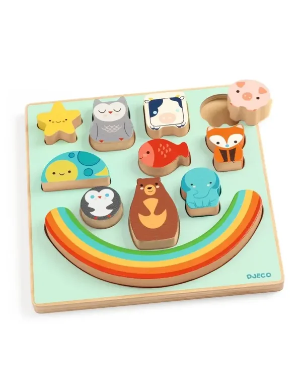 Djeco Houten Puzzel Puzz & Boom Rainbow DJ01076