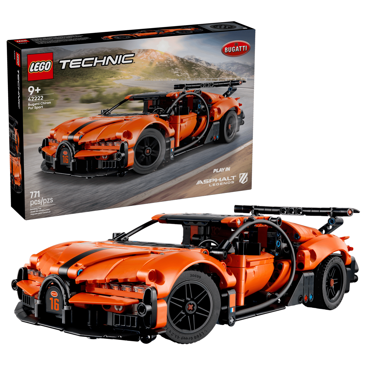 Lego Technic Bugatti Chiron Pur Sport hypercar 42222