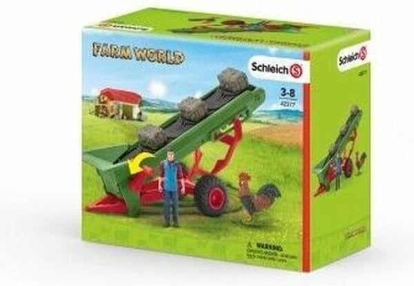 Schleich - Hooi transportband met boer 42377