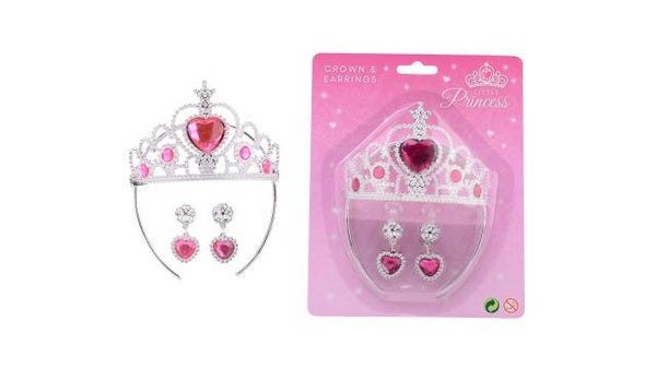 Princess Secret kroon en oorbellen op kaart