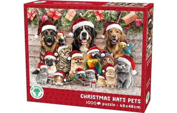 Puzzel Xms Christmas Hats Pets