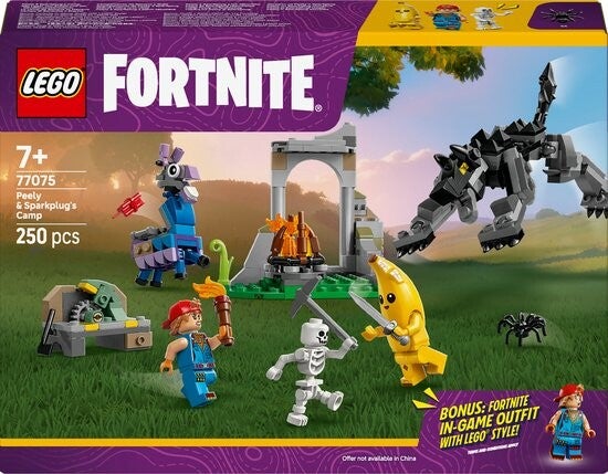 Lego Fortnite Peely en Sparkplugs kamp 77075