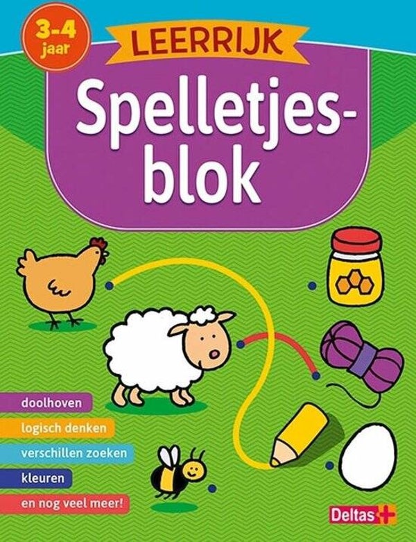 Leerrijk spelletjesblok 3-4 jaar