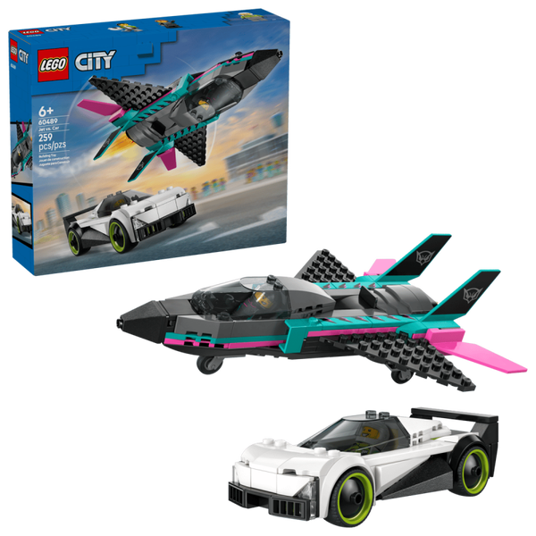 Lego City Straalvliegtuig vs. sportauto 60489