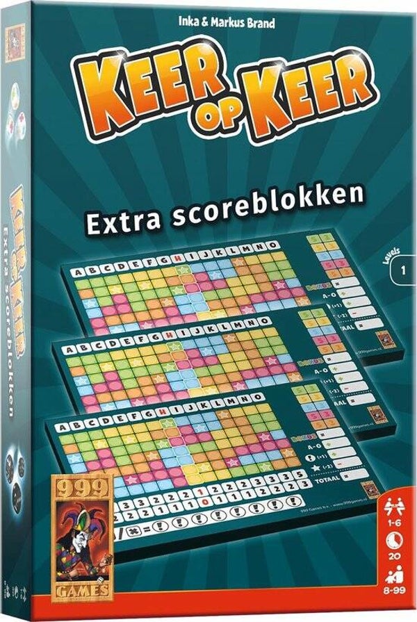 Scoreblokken Keer op Keer drie stuks Level 1 Dobbelspel