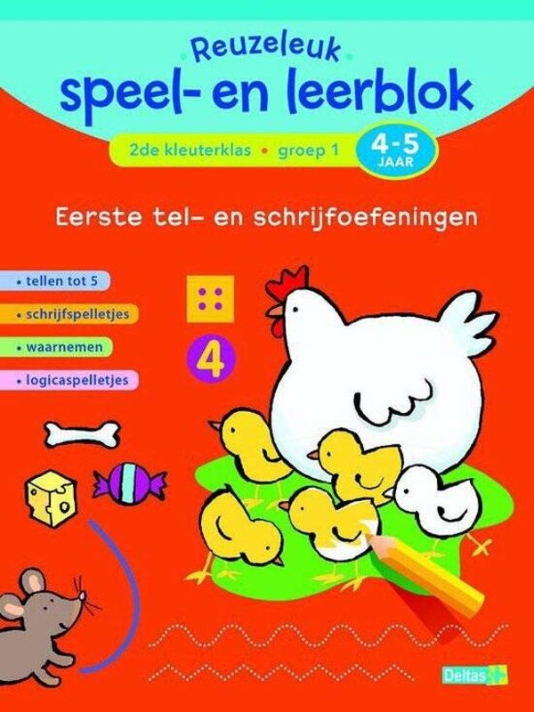 Reuzeleuk speel- en leerblok Eerste tel- en schrijfoefeningen  4-5 jaar