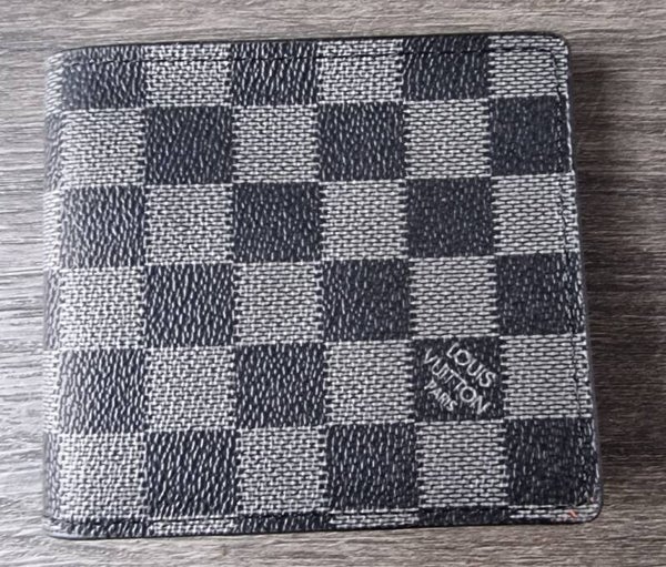 L.V Black Chequered Wallet