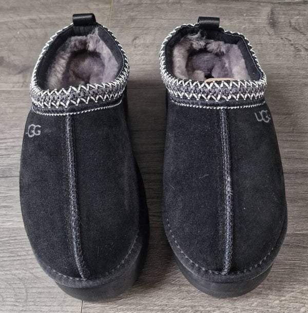 UGG Black Tasman Platform Slippers