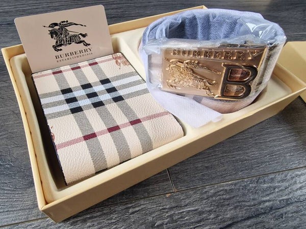 Burberry Wallet & Reversible Belt Set