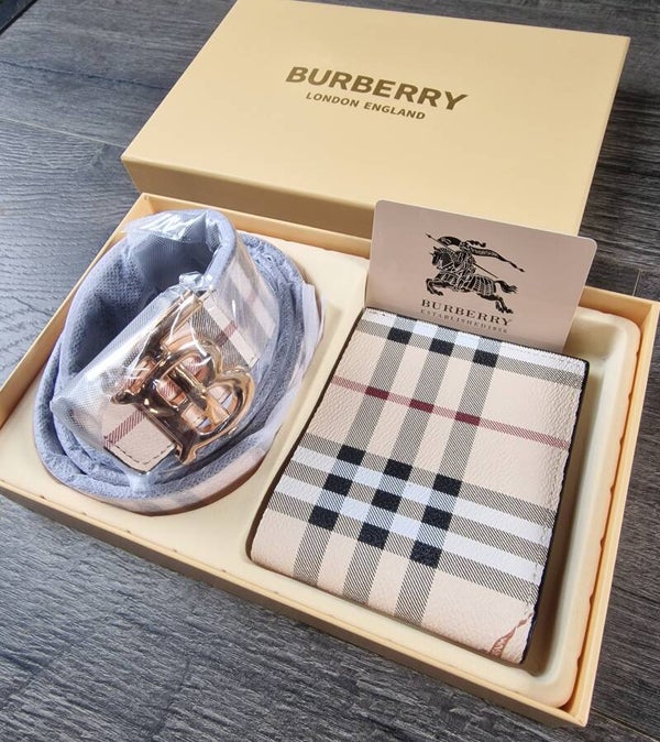 Burberry Wallet & Reversible Belt Set