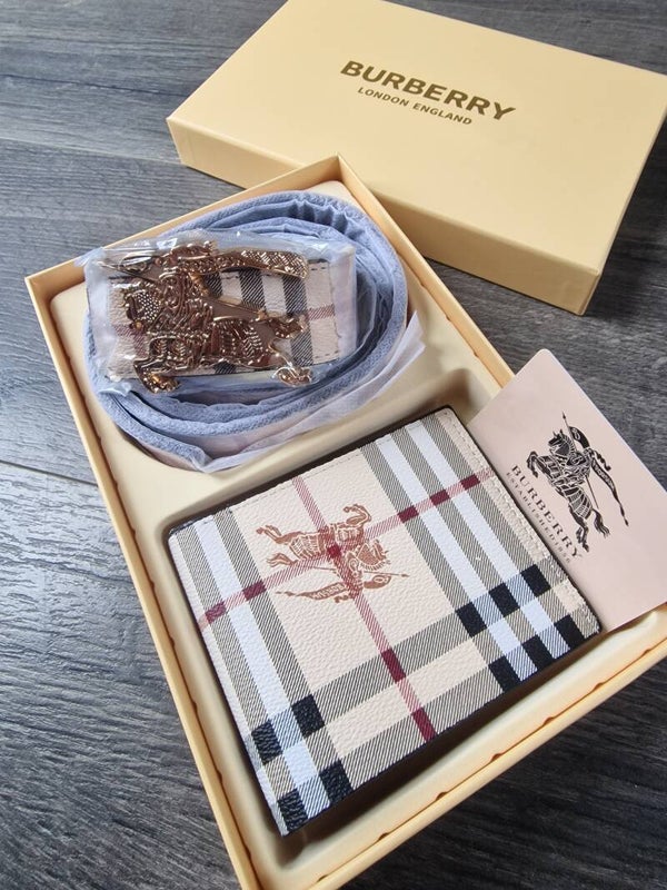 Burberry Wallet & Reversible Belt Set