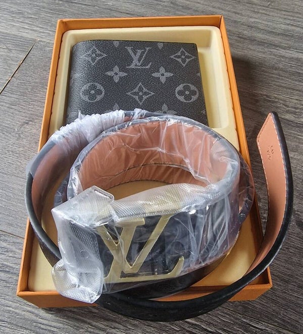 Louis Vuitton Belt & Wallet Matching Set