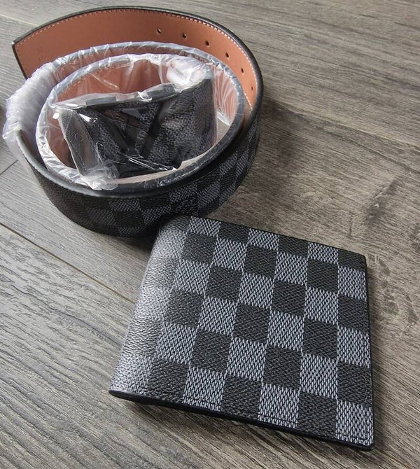 Louis Vuttion Belt & Wallet Matching Set