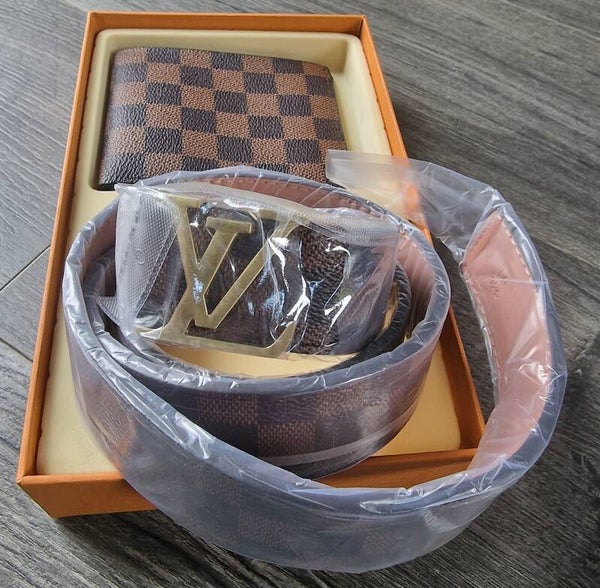 Louis Vuttion Belt & Wallet Matching Set
