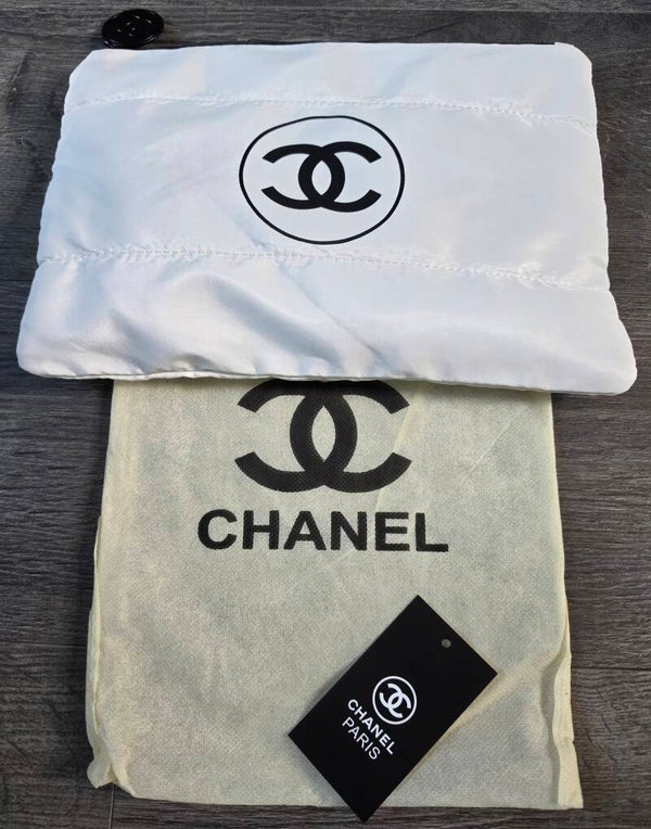 Chanel White Make-up/ Toiletry Bag