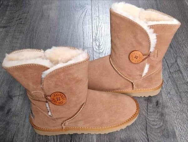 UGG Dark Tan Button Boots